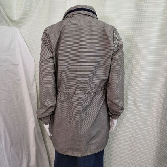 TOMMY HILFIGER Lightweight WindBreaker Brown/Cream Pinstripe Jacket Women's S - Picture 3 of 12